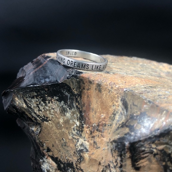 Sugarboo & CO 925 Sterling Silver Stackable “Breathing Dreams Like Air” Ring - Picture 5 of 11